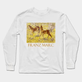 Foals at Pasture by Franz Marc Long Sleeve T-Shirt